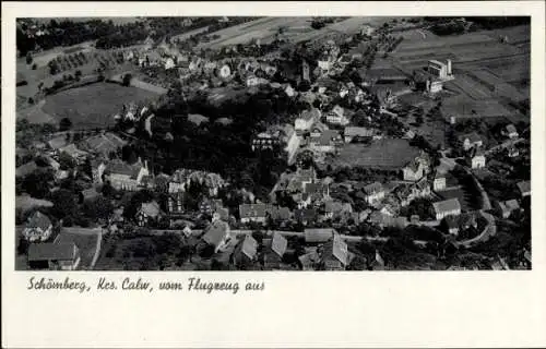 Ak Schömberg im Nordschwarzwald Kreis Calw, Fliegeraufnahme, Stadtpanorama