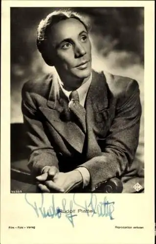 Ak Schauspieler Rudolf Platte, Portrait, Autogramm