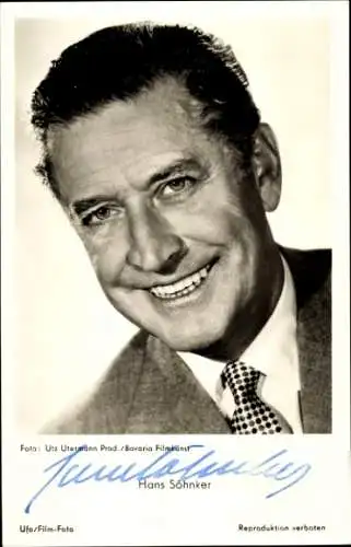 Ak Schauspieler Hans Söhnker, Portrait, Film Immer wenn der Tag beginnt
