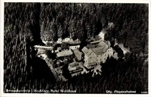 Ak Benneckenstein Oberharz am Brocken, Fliegeraufnahme, Hotel Waldhaus