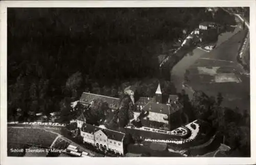 Ak Gernsbach im Murgtal Schwarzwald, Schloss Eberstein, Fliegeraufnahme