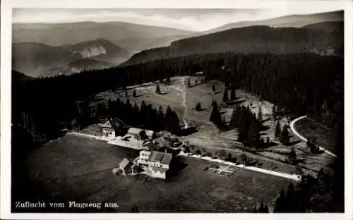 Ak Zuflucht Bad Peterstal Griesbach im Schwarzwald, Fliegeraufnahme, Kurhaus