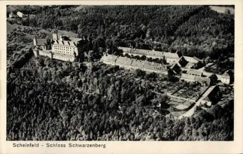 Ak Scheinfeld Mittelfranken, Schloss Schwarzenberg, Fliegeraufnahme
