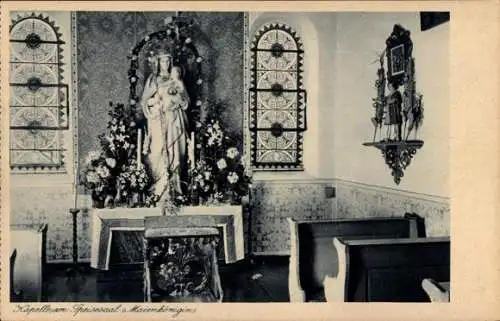 Ak Zangberg, Erziehungs-Institut St. Joseph der Salesianerinnen, Kapelle am Speisesaal, Maienkönigin