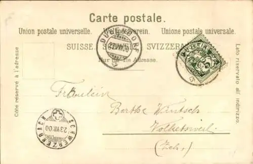 Litho Schweiz, Gruß aus dem Bergen, Almabtrieb