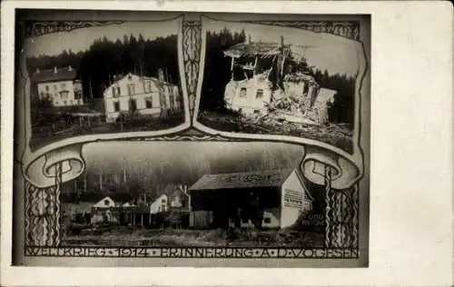 Foto Ak Kriegsschauplatz in den Vogesen 1914, Kriegszerstörung I. WK