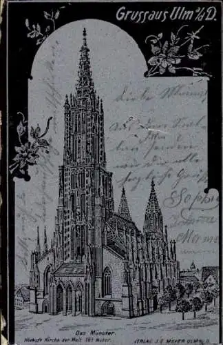 Präge Passepartout Litho Ulm an der Donau, Münster