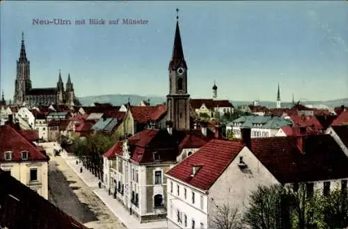 Ak Neu Ulm in Schwaben, Blick auf Ulmer Münster
