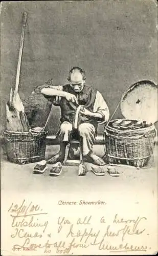 Ak Chinesischer Schuhmacher