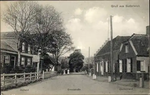 Ak Suderwick Bocholt im Münsterland, Grenzstraße Holland Deutschland