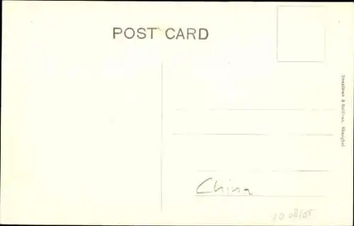 Ak China, Transporteure bei der Rast, Esel