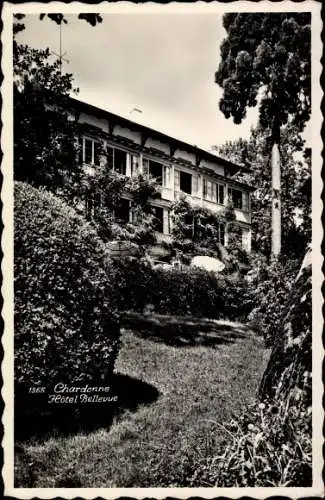 Ak Chardonne Kanton Waadt, Hotel Bellevue, Außenansicht mit Terrasse, Garten