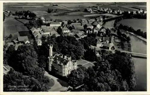 Ak Oberlangenstadt Küps im Frankenwald Bayern, Fliegeraufnahme