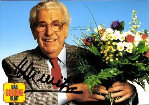 Ak Schauspieler Willy Millowitsch, Portrait, Das Goldene Blatt, Autogramm