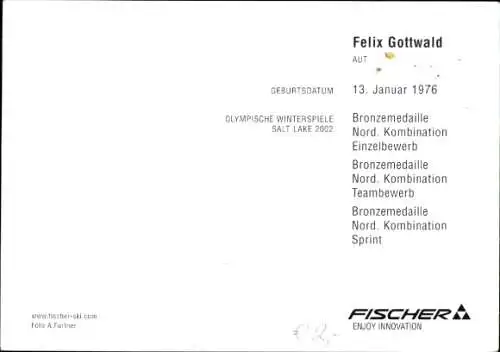 Foto Felix Gottwald, Autogramm, Fischer