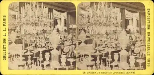 Stereo CdV Paris, Weltausstellung 1878, Österreichische Kristalle