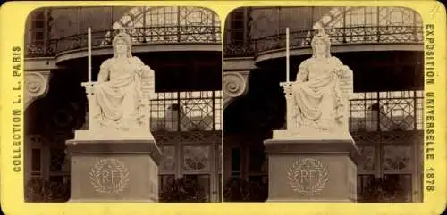 Stereo CdV Paris, Weltausstellung 1878, Monument à la République
