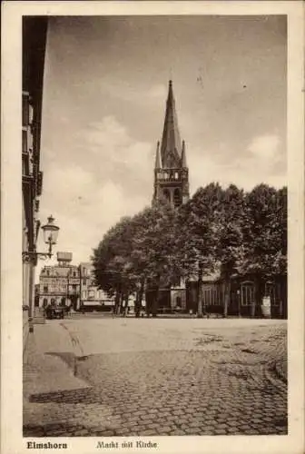 Ak Elmshorn in Holstein, Markt, Kirche
