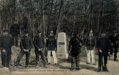 Ak Deutsch-Französische Grenze zwischen Masmünster und Rougemont