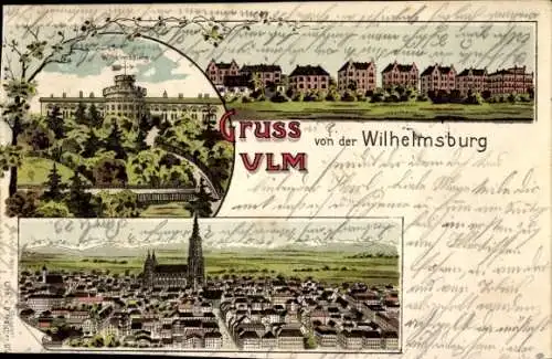 Litho Ulm an der Donau, Wilhelmsburg, Panorama