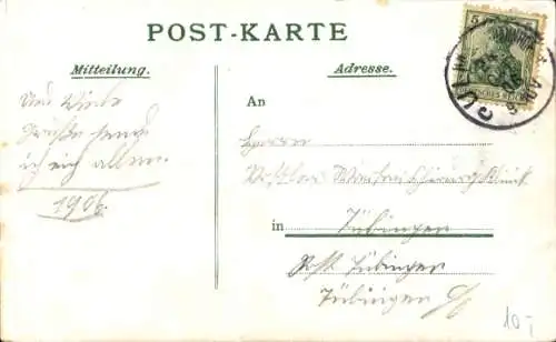 Litho Ulm an der Donau, Garnisonlazarett, Münster, Stadt