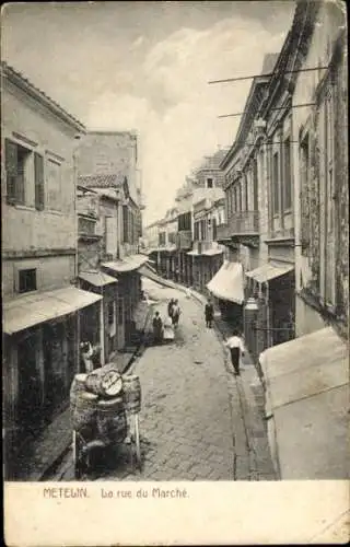 Ak Metelin Lesbos Griechenland, Marktstraße