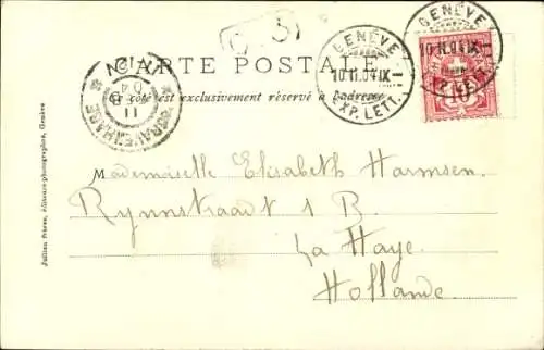 Ak Genève Genf Schweiz, Stadttyp mit Tabakpfeife