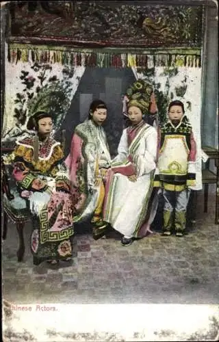 Ak China, chinesische Akteure in Tracht