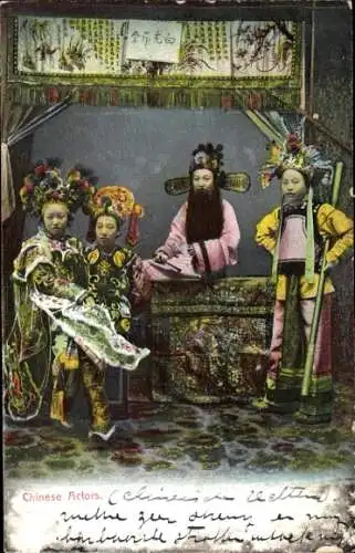 Ak China, chinesische Akteure in Tracht