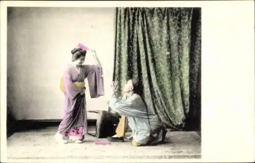 Ak Hong Kong China, zwei Chinesen, Theaterszene