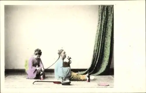 Ak Hong Kong China, zwei Chinesen, Theaterszene