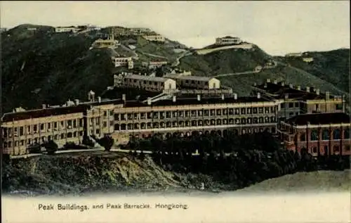 Ak Hongkong China, Peak Buildings, Peak Barracks, Barracken, Gipfelbauten