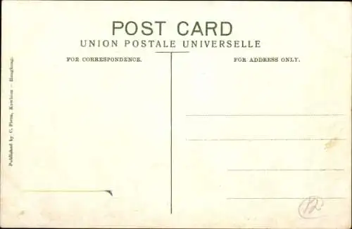 Ak Hongkong China, Bird's eye view, Vogelschau vom Ort, Kolonialbauten, Hafen