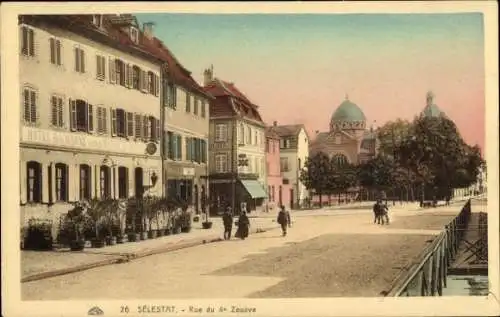 Judaika Ak Sélestat Schlettstadt Elsass Bas Rhin, Rue de 4e Zouave