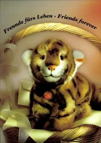 Ak Steiff Kuscheltiere, Reklame, Tiger