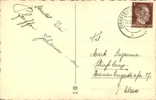 Ak Glückwunsch Neujahr, Mann mit Blumenstrauß