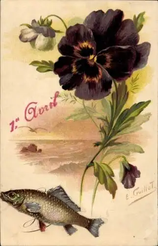 Künstler Ak Guillot, 1. April, Fisch