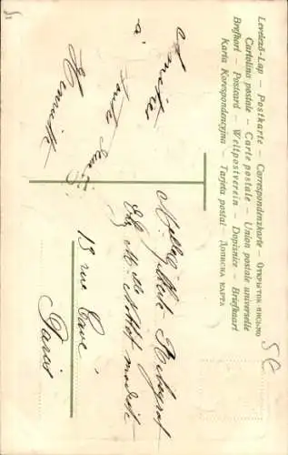 Präge Ak 1. April, Fisch, Blumen