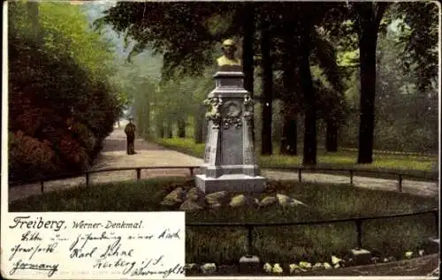 Ak Freiberg in Sachsen, Werner Denkmal, Karl Schne