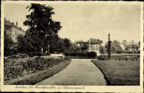 Ak Zwickau in Sachsen, Musikpavillon im Schwanenpark