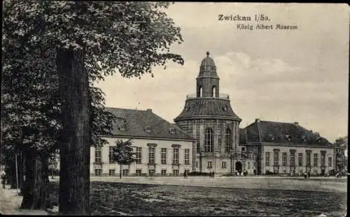 Ak Zwickau in Sachsen, Vorderseite einer Postkarte mit dem Bild des König Albert Museums in Zw...