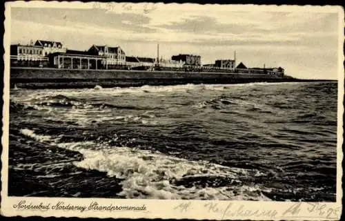 Ak Nordseebad Norderney Ostfriesland, Nordseebad Norderney Strandpromenade