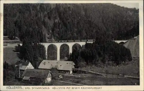 Ak Breitnau im Schwarzwald, Höllental, Höllsteig, Hofgut Sternen, neues Ravenna Viadukt