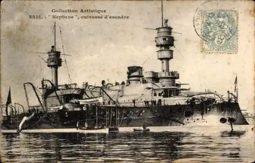 Ak Französisches Kriegsschiff, Neptune, Cuirasse d'Escadre