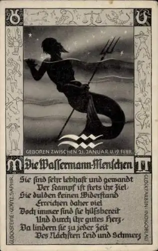 Ak Sternzeichen, Wassermann, Sie sind sehr lebhaft und gewandt...