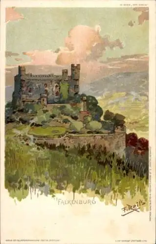 Künstler Litho Reiss, Fritz, Ansicht der Falkenburg