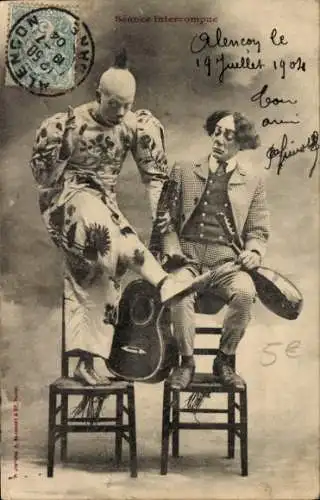 Ak Seance Interrompue, zwei Clowns