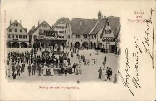 Ak Freudenstadt im Nordschwarzwald, Marktplatz, Musikpavillon
