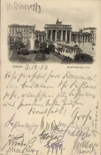 Ak Berlin Mitte, Brandenburger Tor