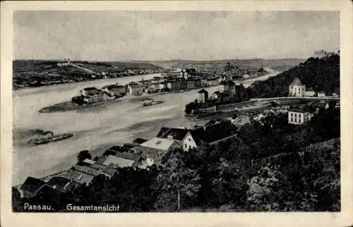 Ak Passau in Niederbayern, Gesamtansicht